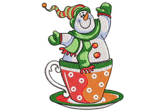 A Cup of Snowman Christmas Graphic Design
