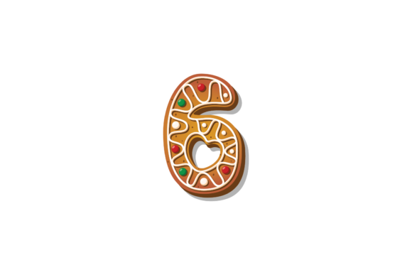 Alphabet Number 6 Christmas Cookies Illustrations