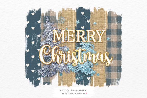 Blue Plaid Christmas Sublimation Images for Crafts