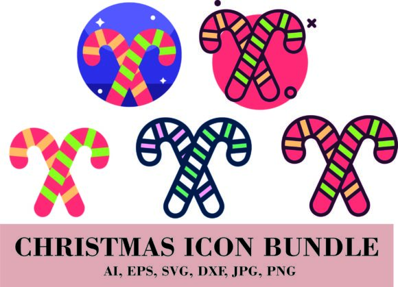 Candy Cane for Christmas Bundle Icons