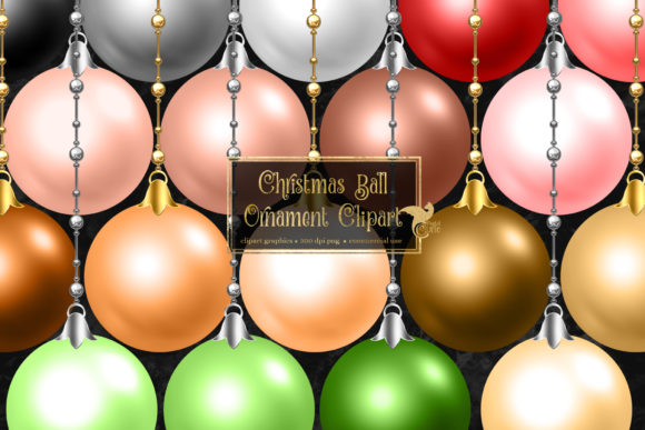 Christmas Ball Ornaments Clipart for Website and Editorial Design