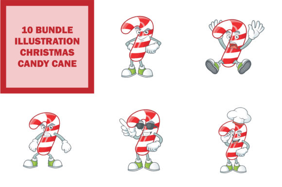 Christmas Candy Cane Bundle Illustrations