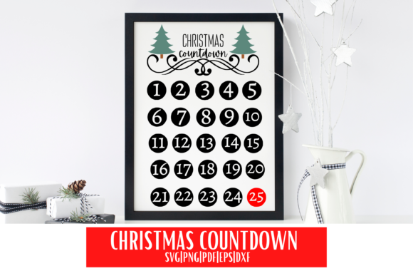 Christmas Countdown Calendar SVG for Crafts