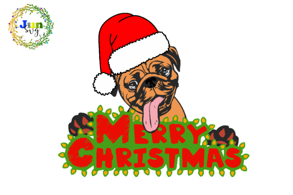 Christmas Dog Cut File for Print Templates