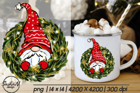 Christmas Gnome Illustration for Crafting and Sublimation