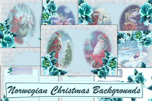 Christmas Norwegian Santa Backgrounds for Crafting