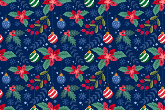 Christmas Plant and Ball Pattern for Branding and Marketing