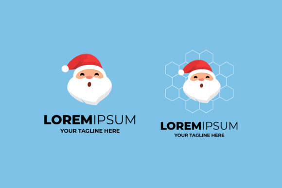 Christmas Santa Logo Illustration Set for Branding and Design Projects