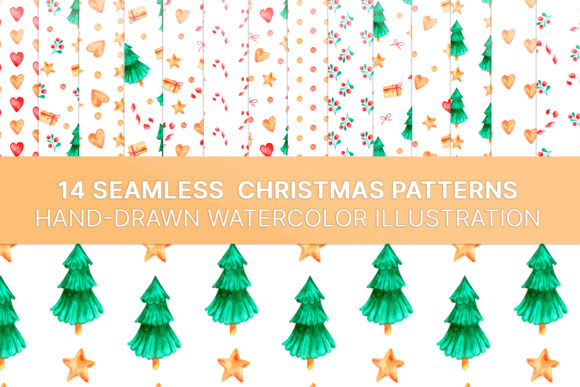 Christmas Seamless Pattern Watercolor for Branding and Marketing