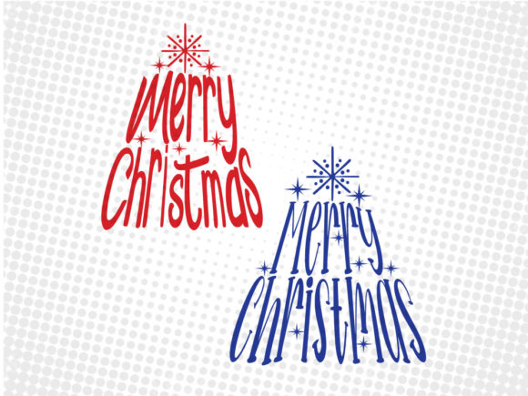 Christmas Tree Typo SVG Cut File for Print Templates