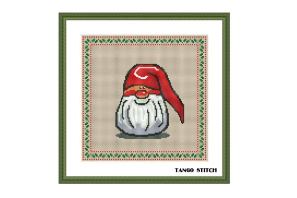 Cute Christmas Gnome Cross Stitch Pattern for Blog and Web Design