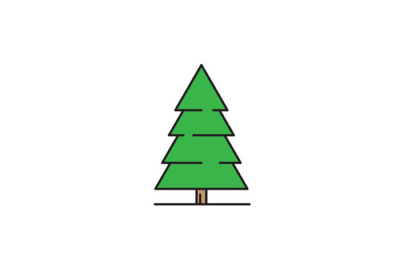 Fir Tree Christmas Icon for Commercial Design