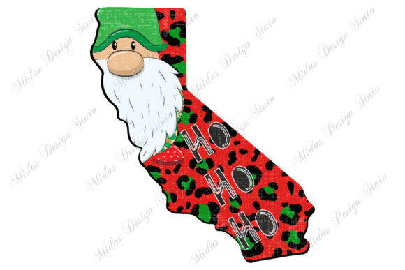 Grunge California Christmas with Gnome for Crafts