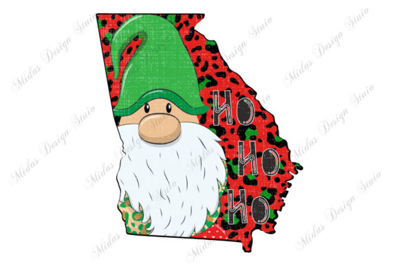 Grunge Georgia Christmas with Gnome Craft Design Asset