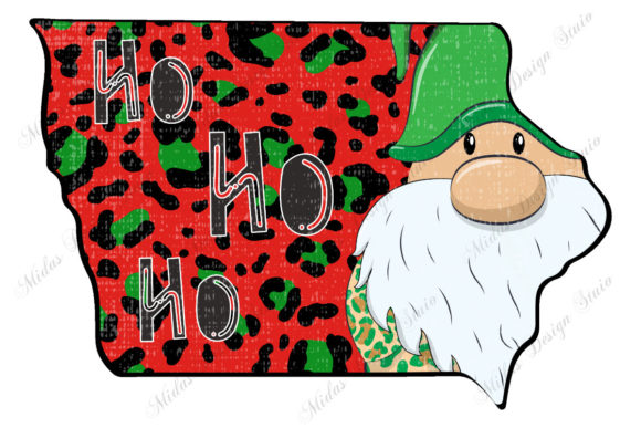 Grunge Iowa Christmas with Gnome - A Crafts Graphic Design Asset