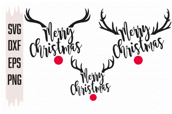 Merry Christmas, Deer Antlers Illustration Review