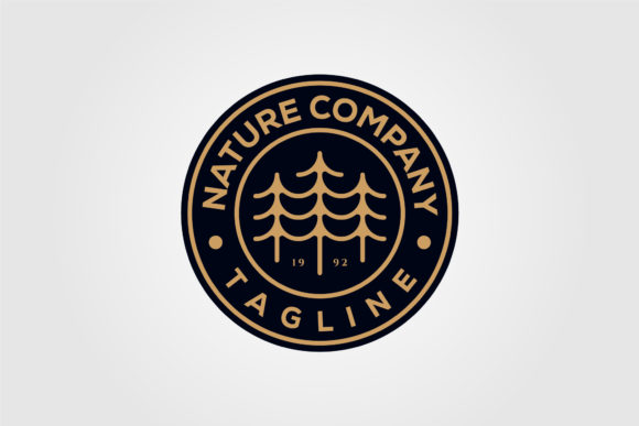 Nature Tree Company Pine Logo Vector for Handmade Creations