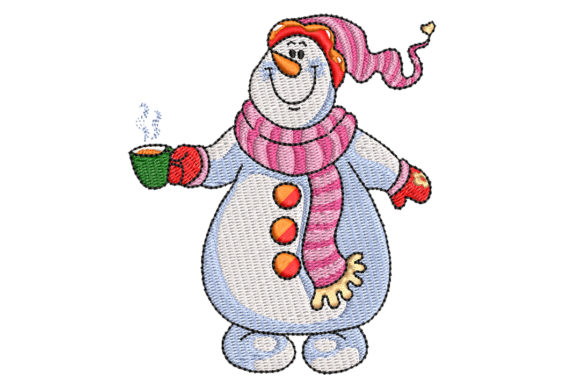 Snowman with Hot Chocolate for Festive Branding