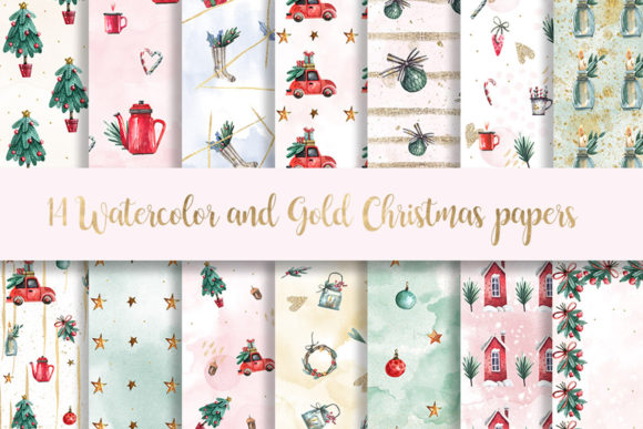 Watercolor and Gold Christmas Pattern Review